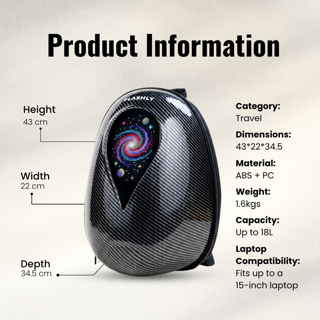 FLASHLY LED Ocean Carbon Backpack