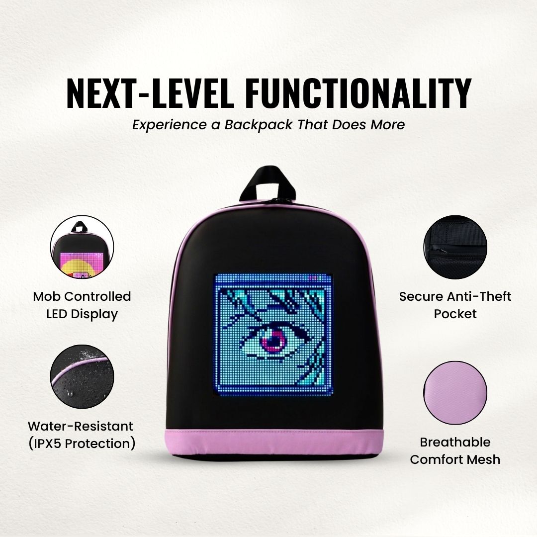 LED Pixel Max Backpack – Pink