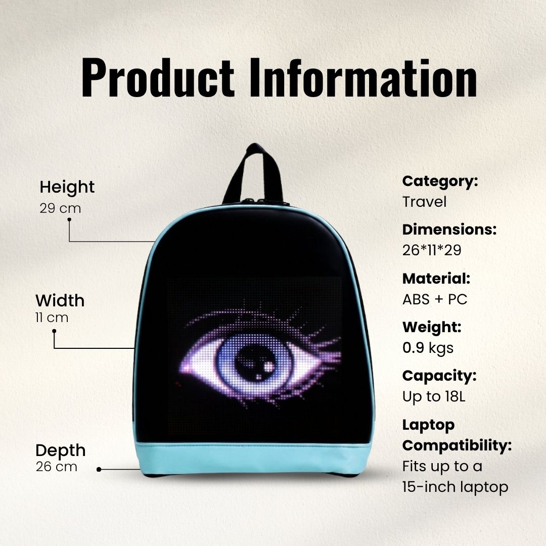 LED Pixel Max Backpack – Blue