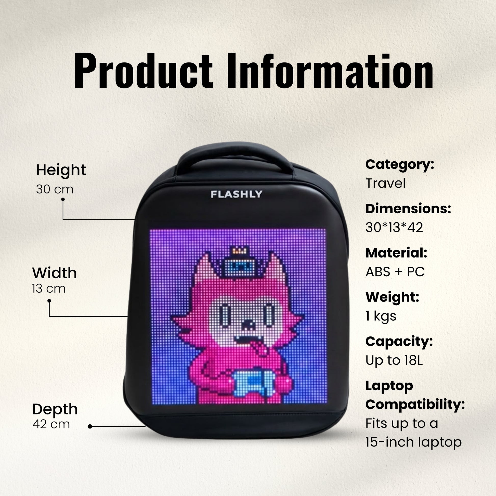 FLASHLY LED Pixel Air Backpack