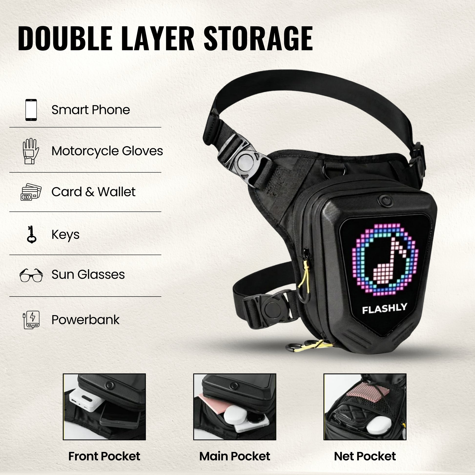 FLASHLY LED Ranger - Thigh Pouch / Sling Bag