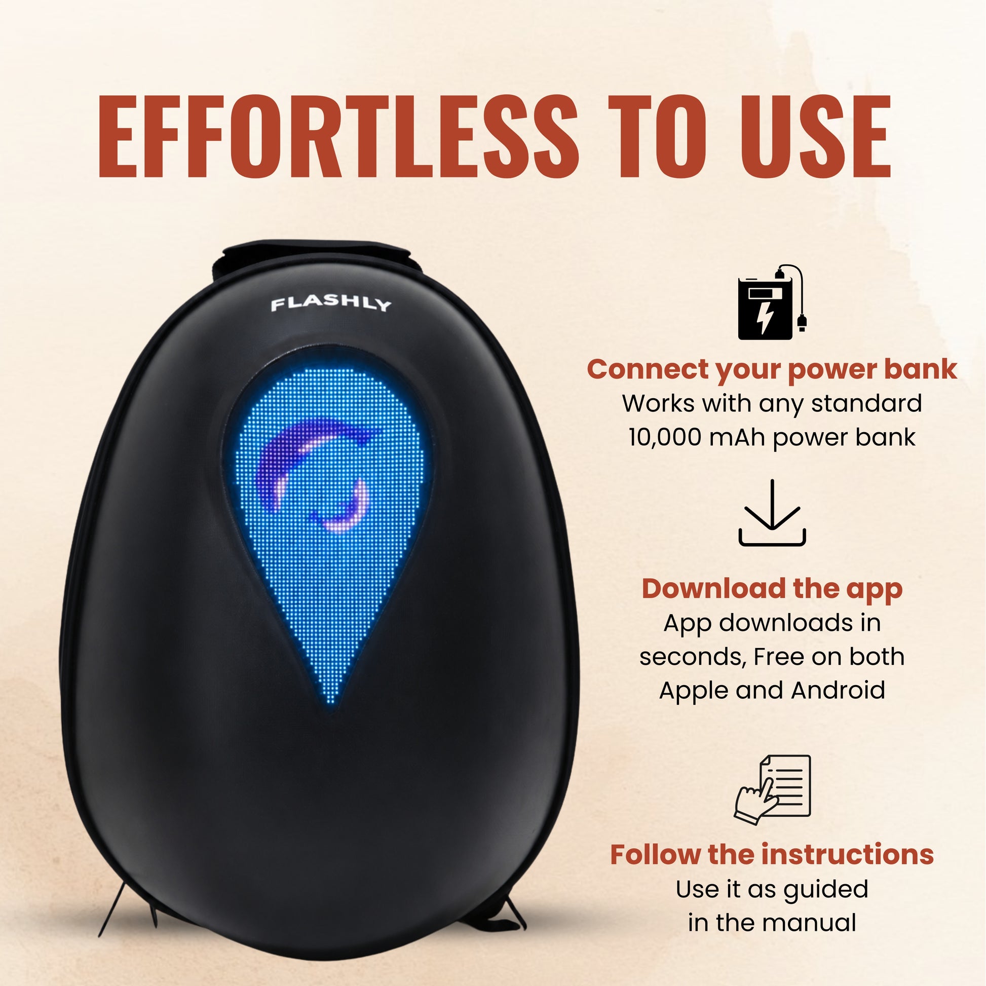 FLASHLY LED Ocean Carbon Backpack