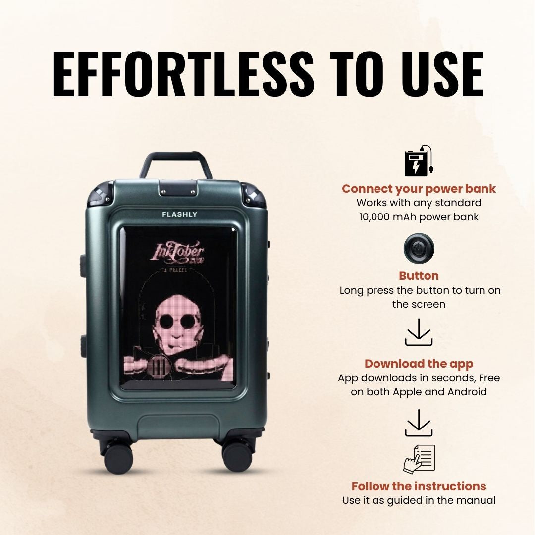 FLASHLY EMERALD - Smart LED Cabin Trolley