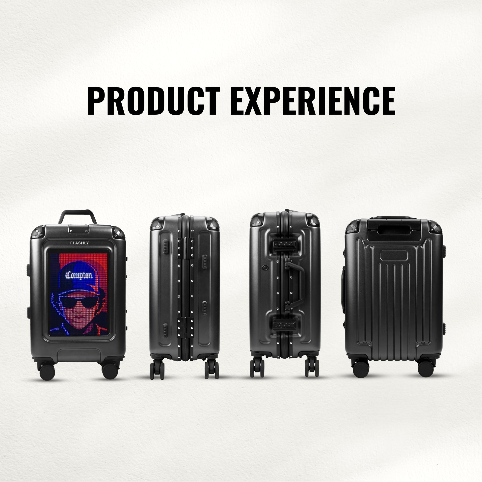 FLASHLY OBSIDIAN - Smart LED Cabin Trolley