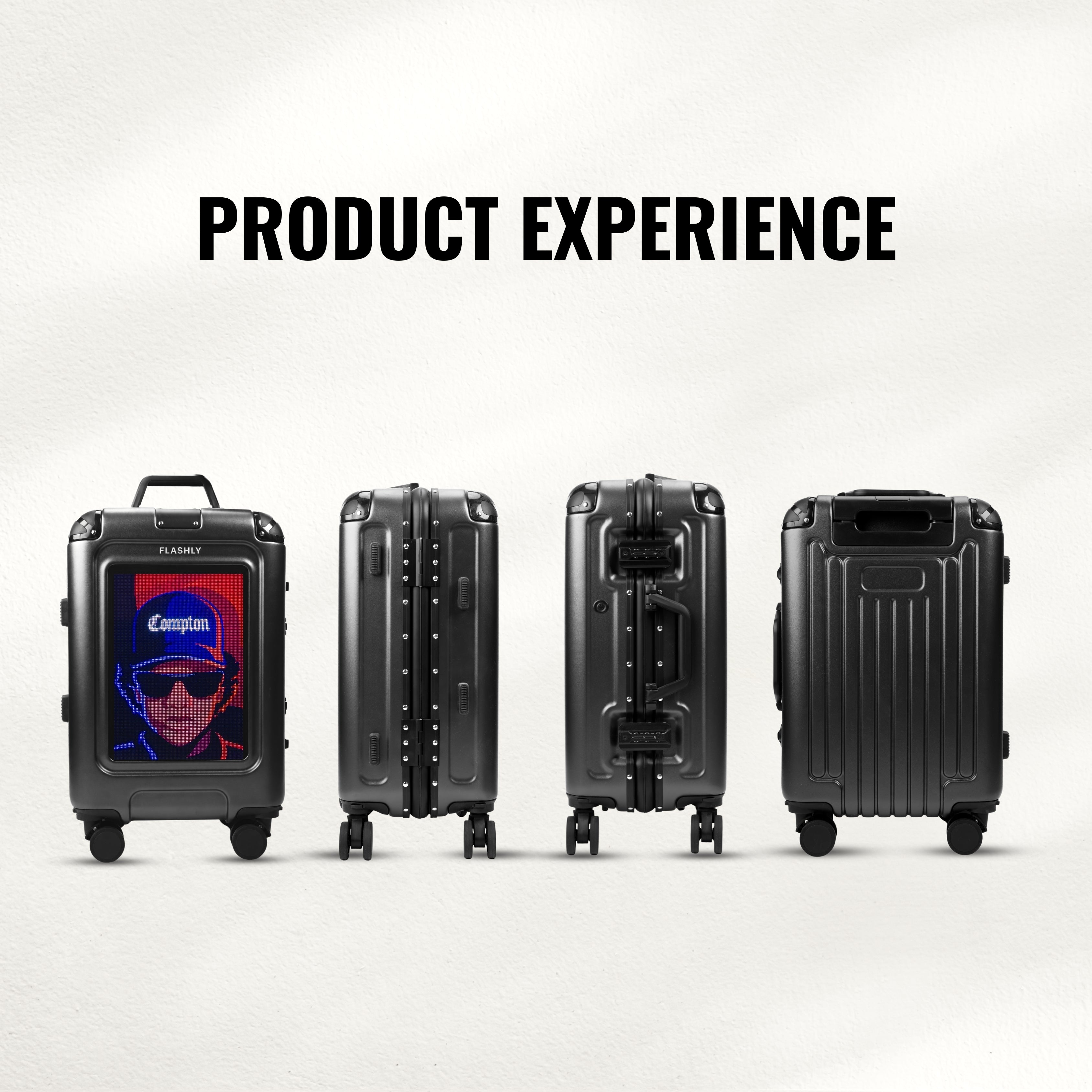 FLASHLY OBSIDIAN - Smart LED Cabin Trolley