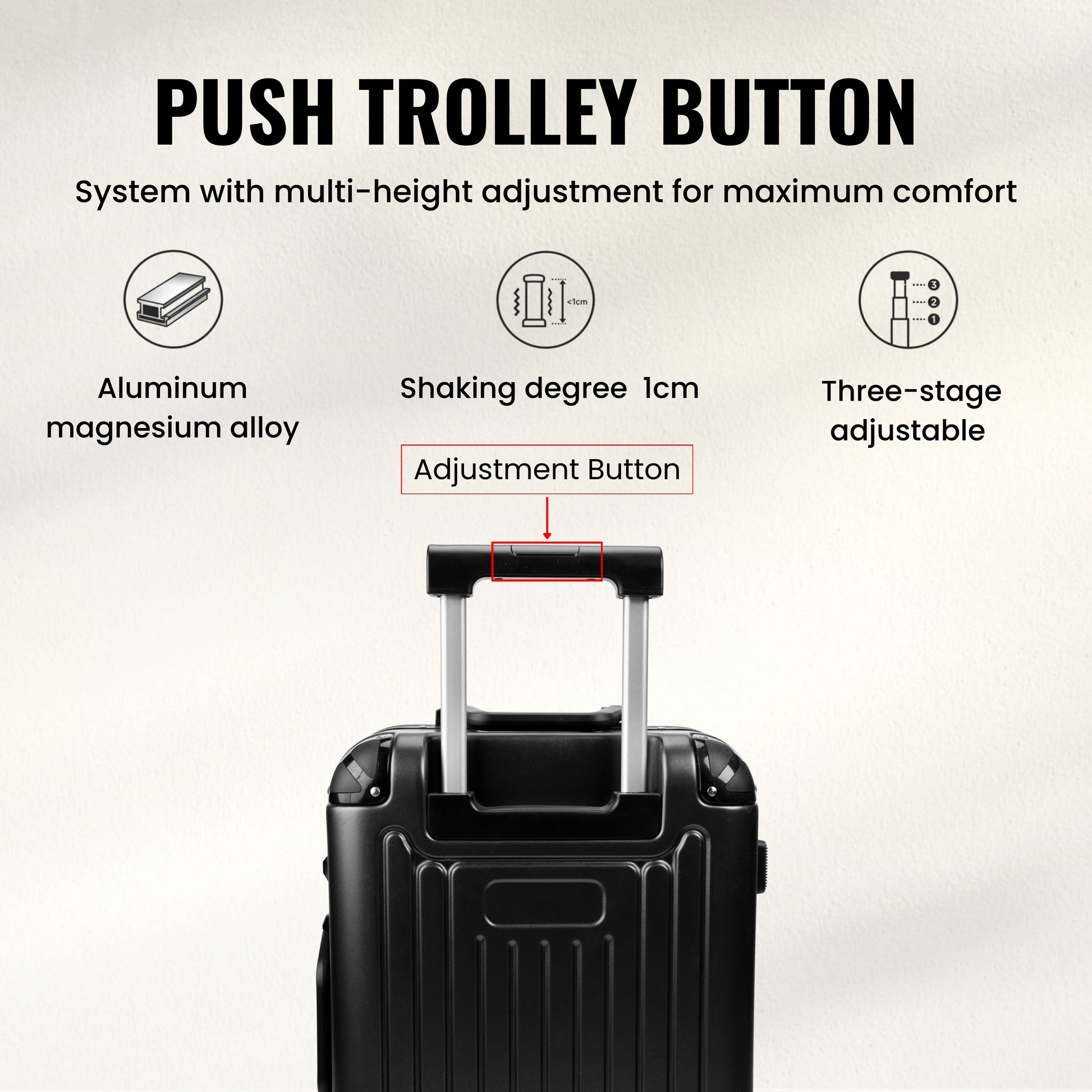 FLASHLY OBSIDIAN - Smart LED Cabin Trolley