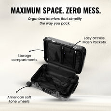 FLASHLY OBSIDIAN - Smart LED Cabin Trolley