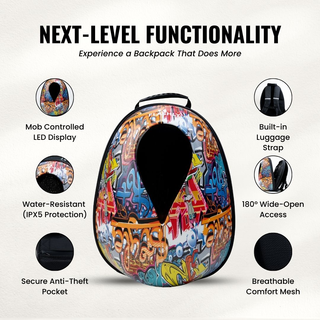 FLASHLY LED Ocean Graffix Backpack