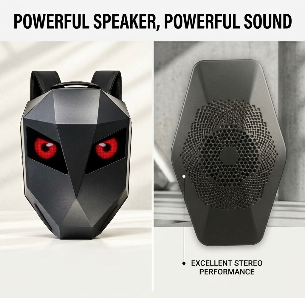FLASHLY AURA (with speakers) - LED backpack for Travel Enthusiasts