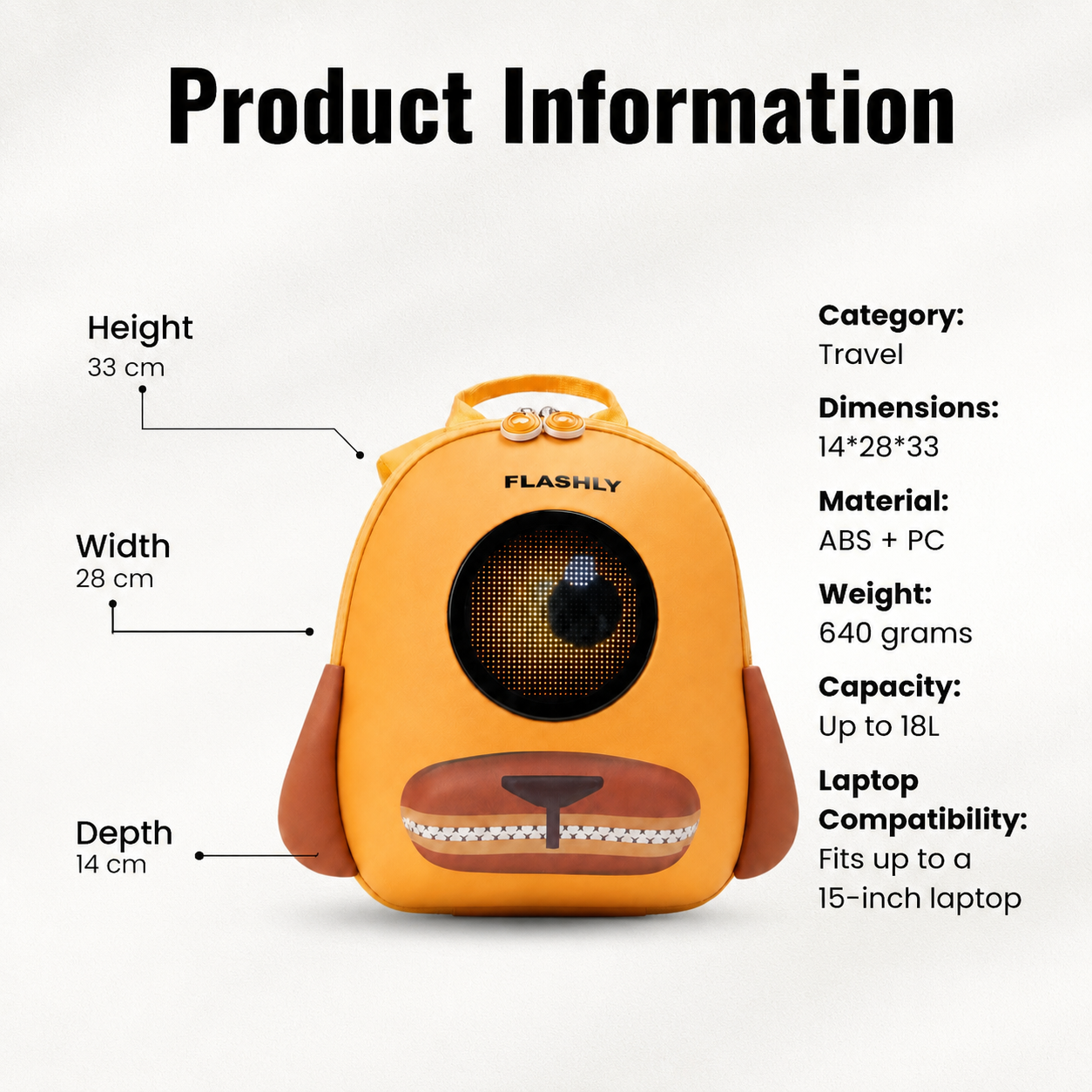 FLASHLY WOOFY - LED Backpack for Kids & Girls
