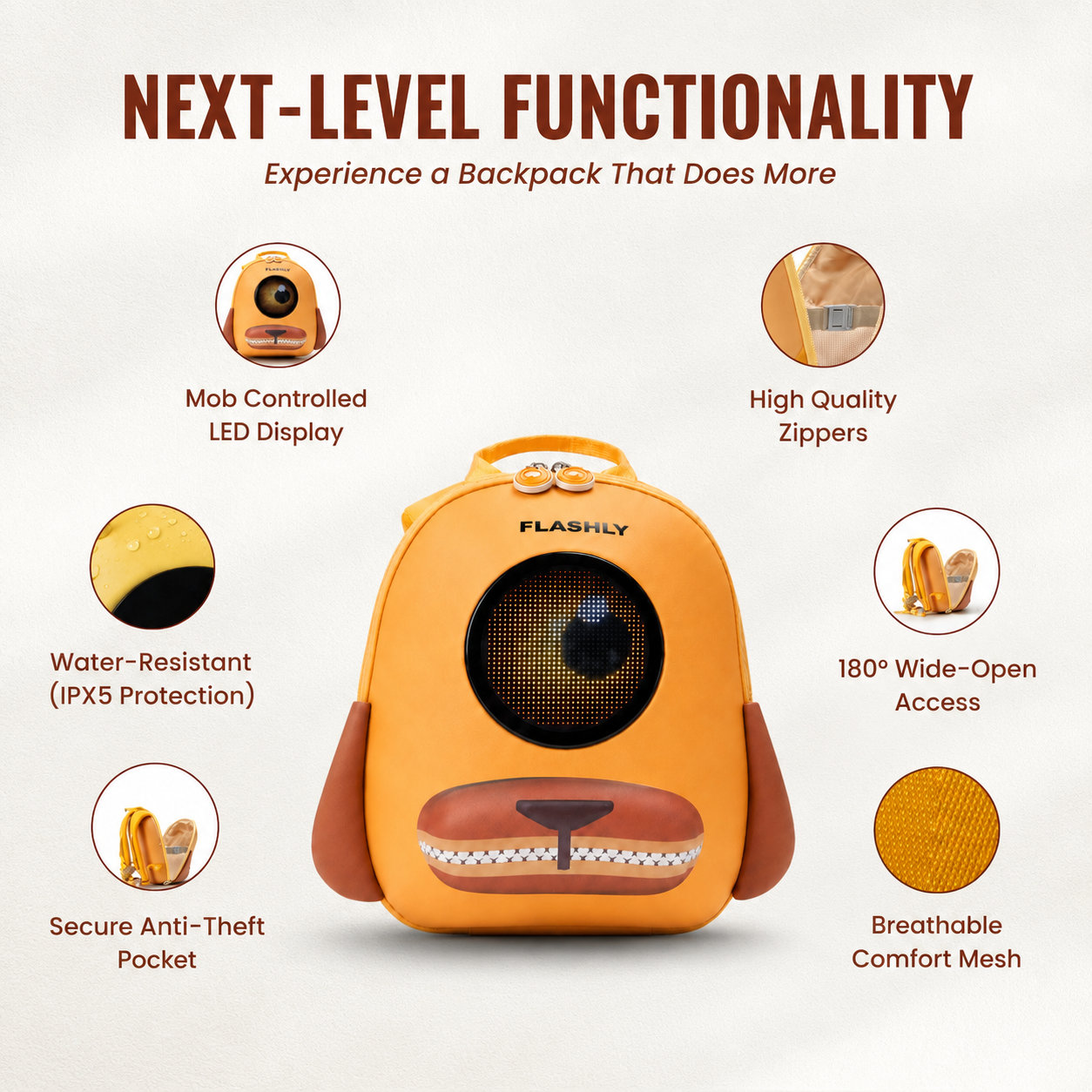 FLASHLY WOOFY - LED Backpack for Kids & Girls
