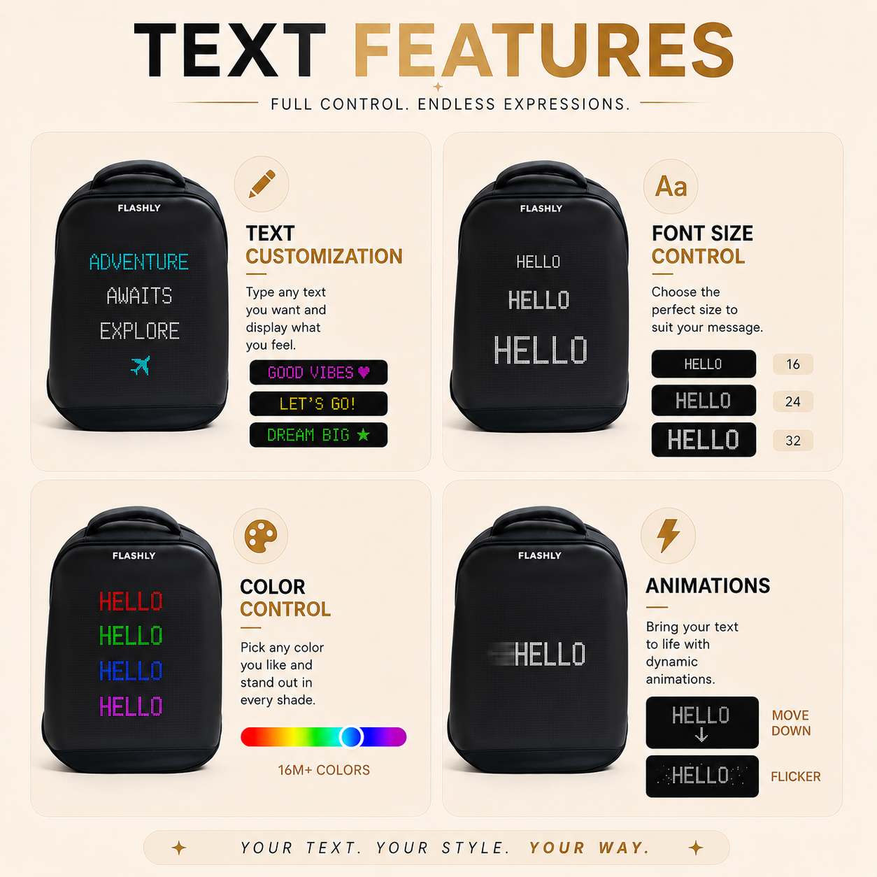 FLASHLY LED Pixel Air Backpack