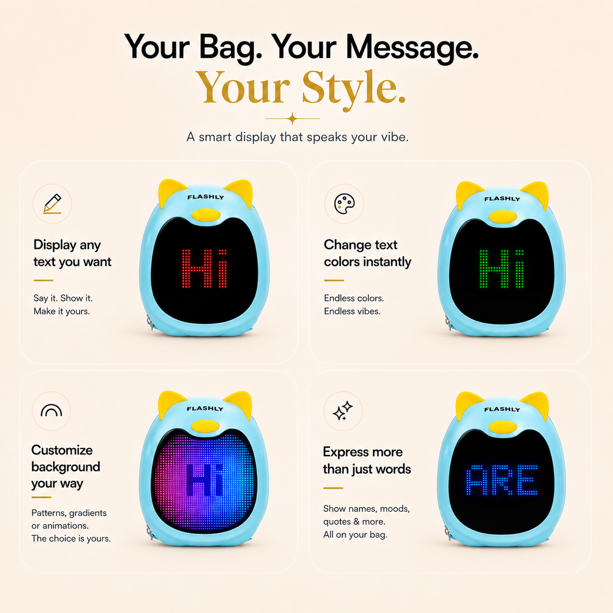 FLASHLY GLOWPOP - LED Backpack for Kids and Girls