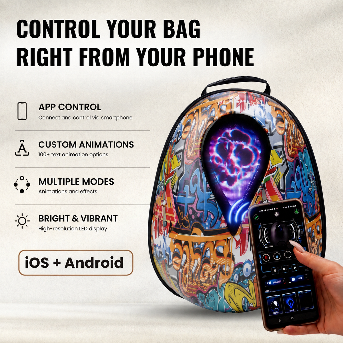 FLASHLY LED Ocean Graffix Backpack