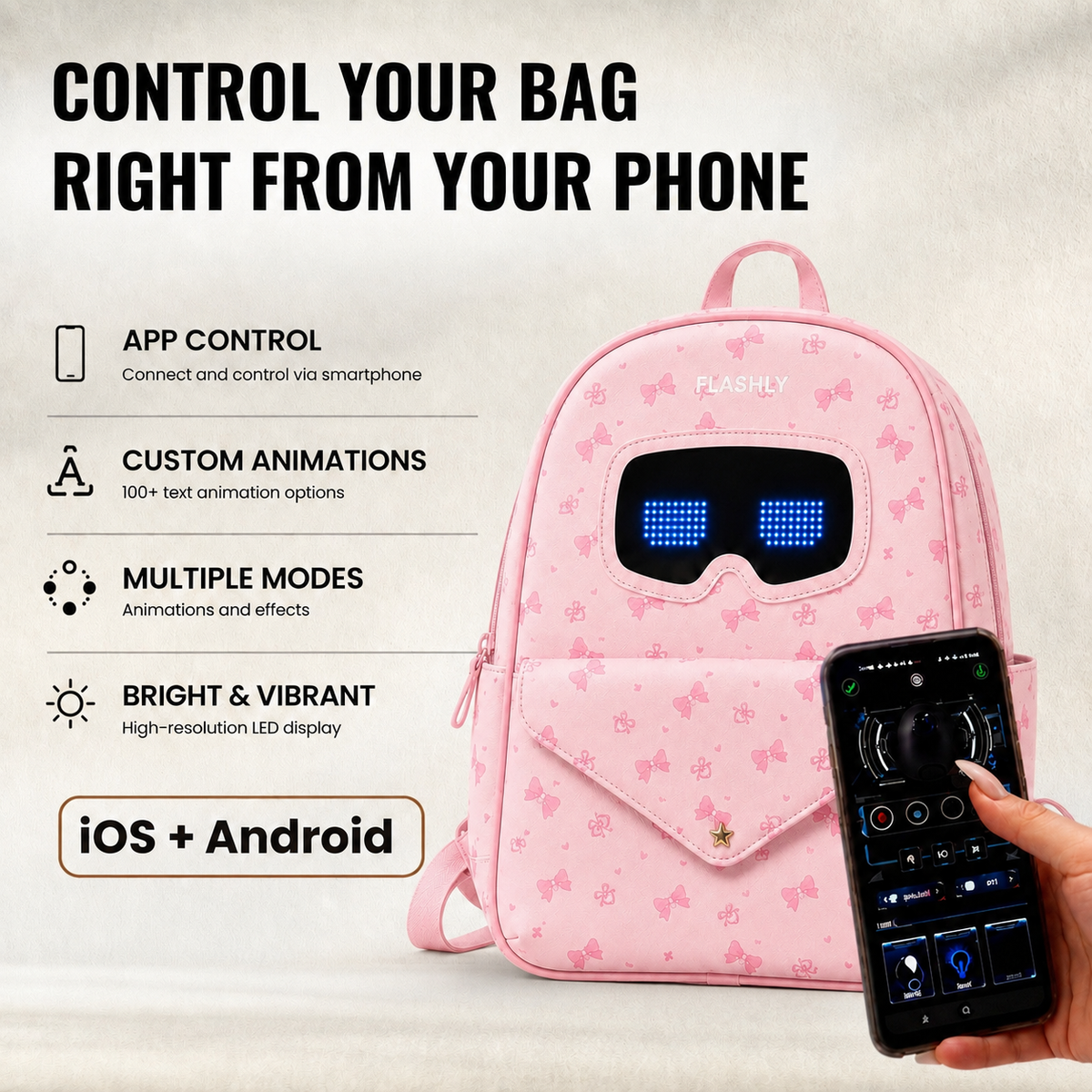 FLASHLY LED Puffy Buddy Pink