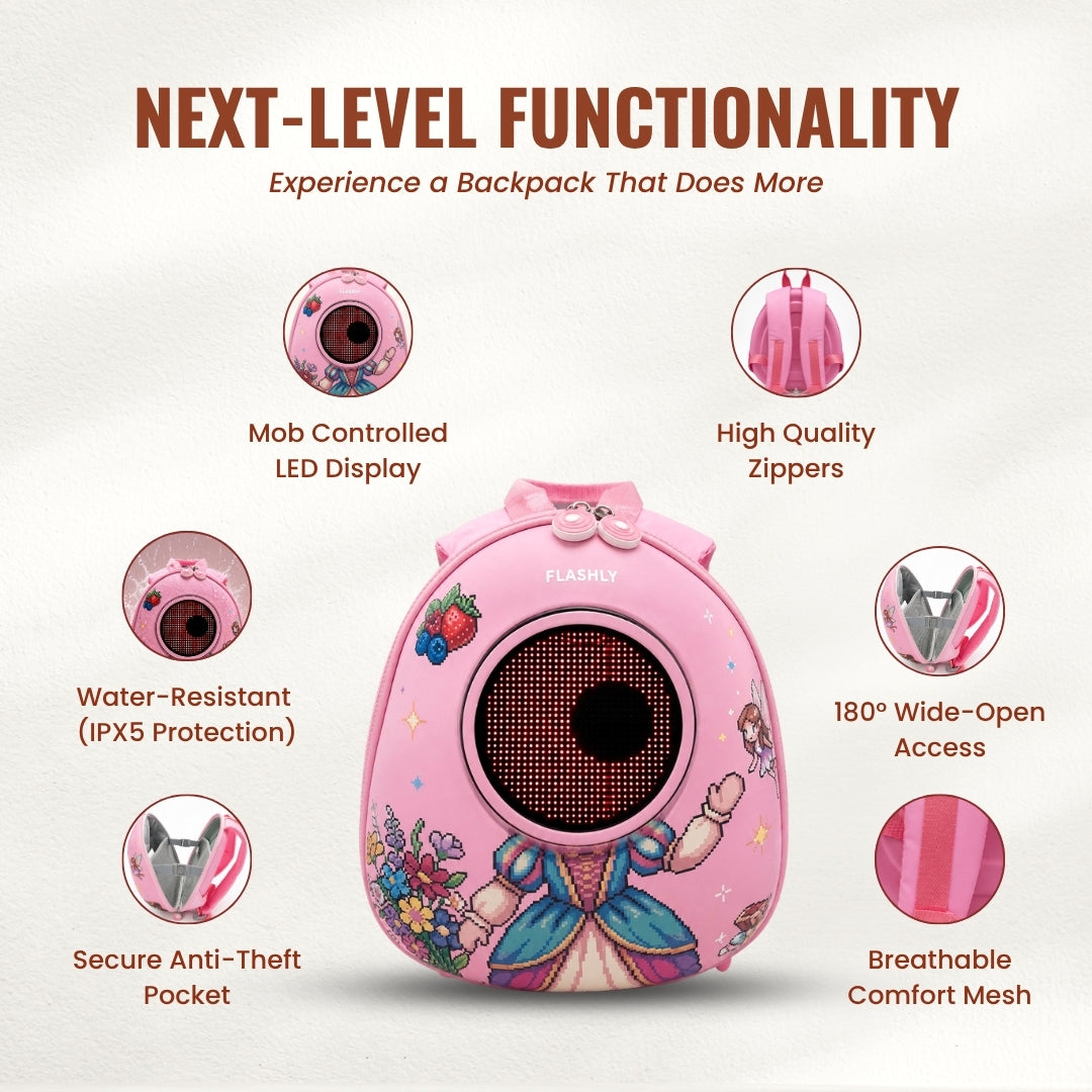 FLASHLY FAIRY BLOOM - LED Backpack for Kids & Girls