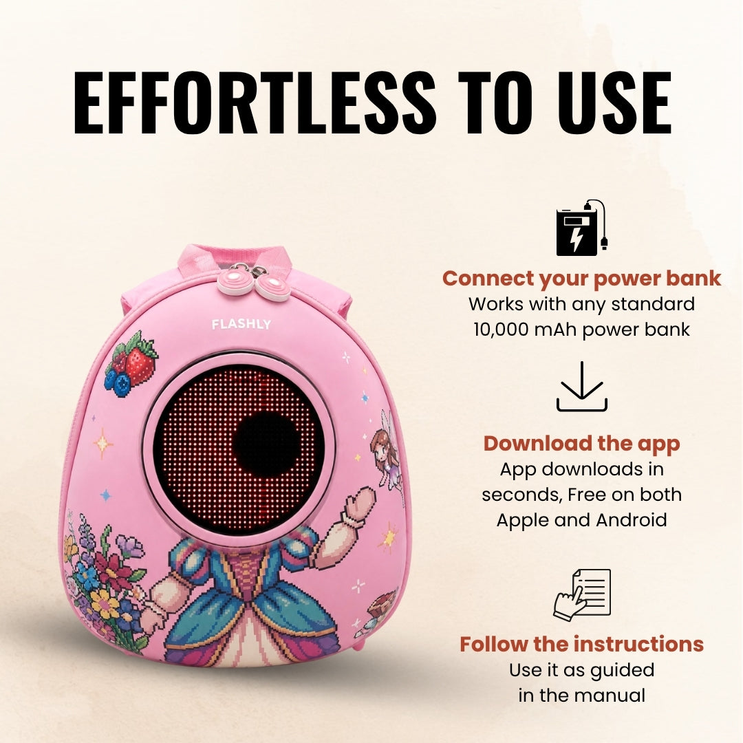 FLASHLY FAIRY BLOOM - LED Backpack for Kids & Girls