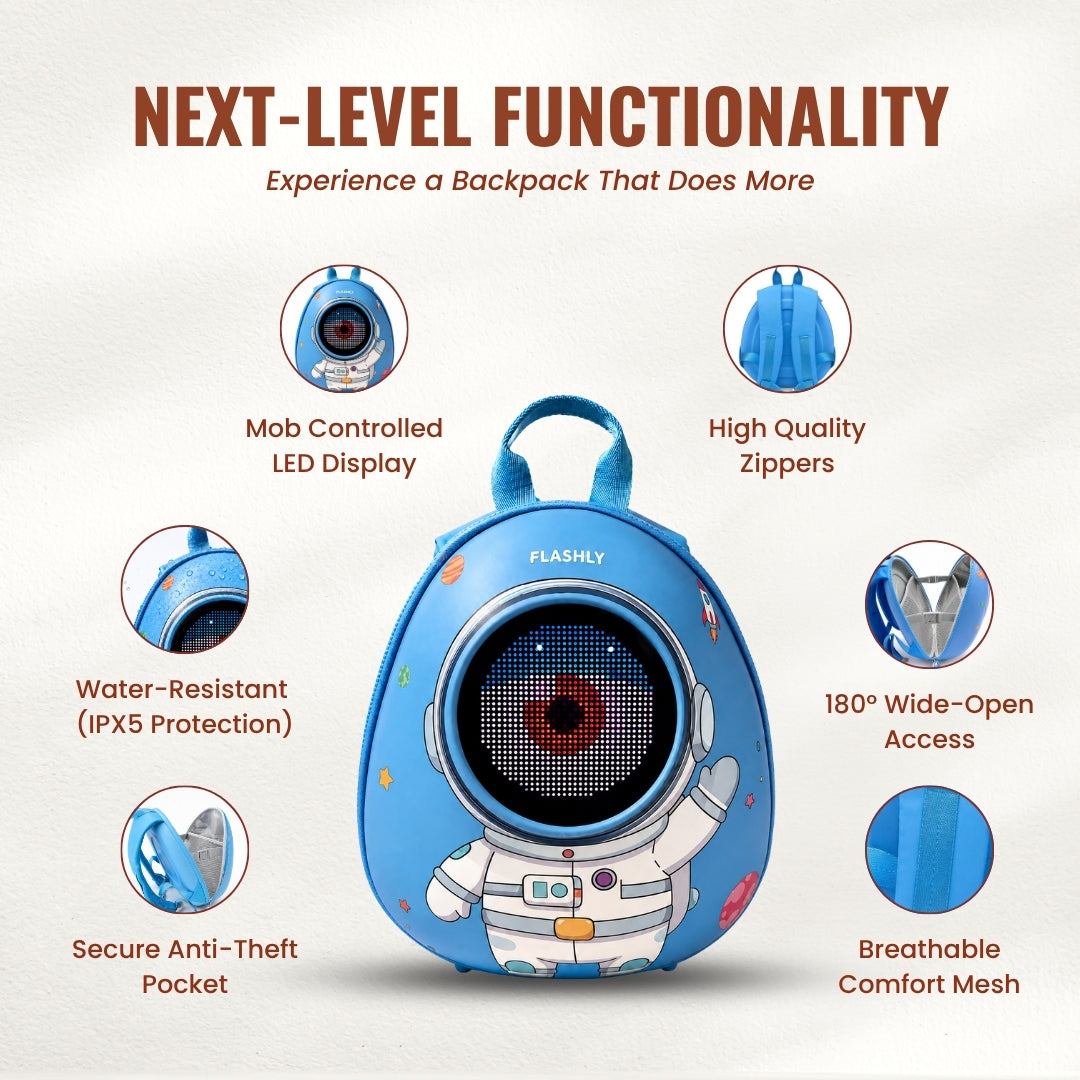 FLASHLY LITTLE ASTRO - LED Backpack for Kids