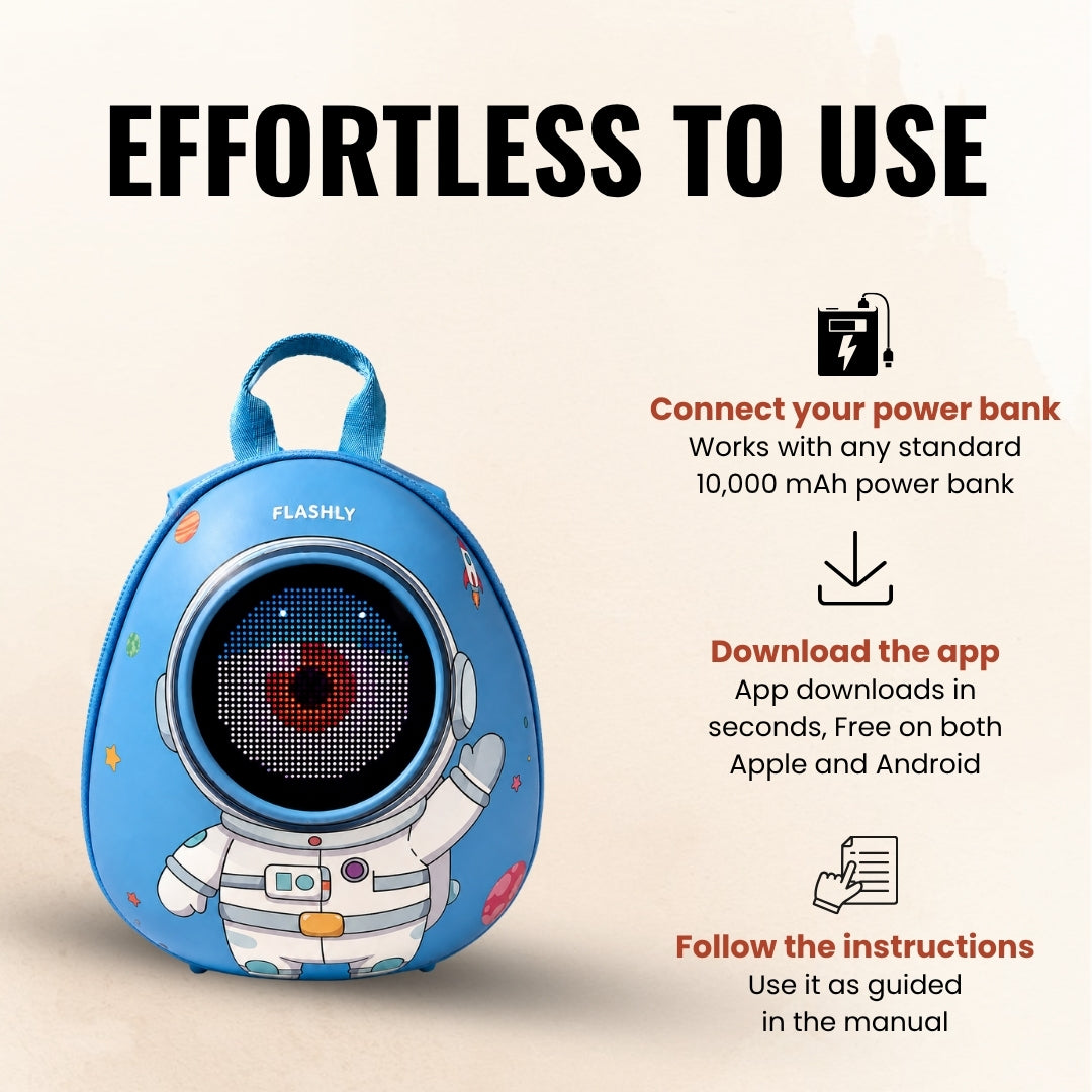 FLASHLY LITTLE ASTRO - LED Backpack for Kids