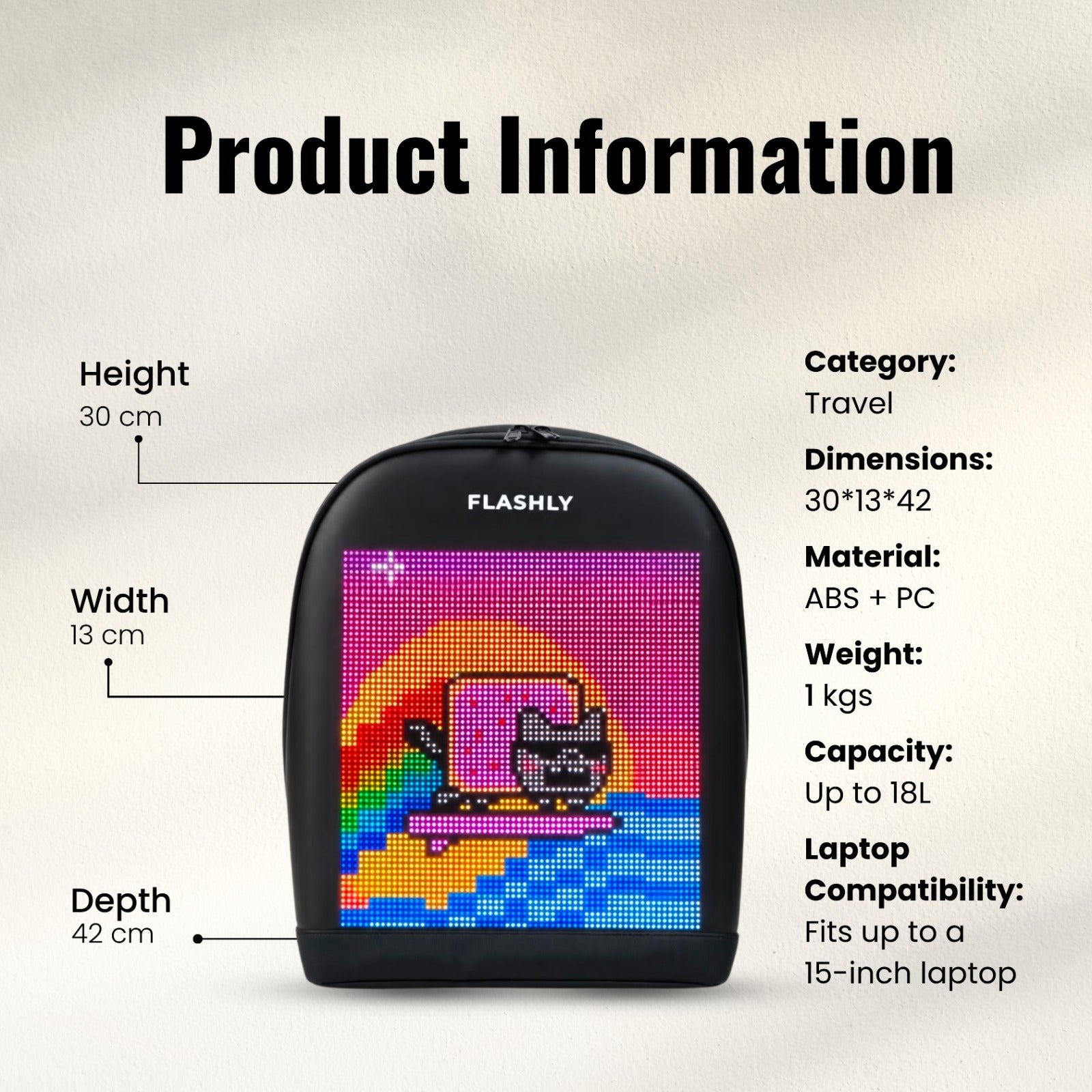 FLASHLY LED Pixel Backpack