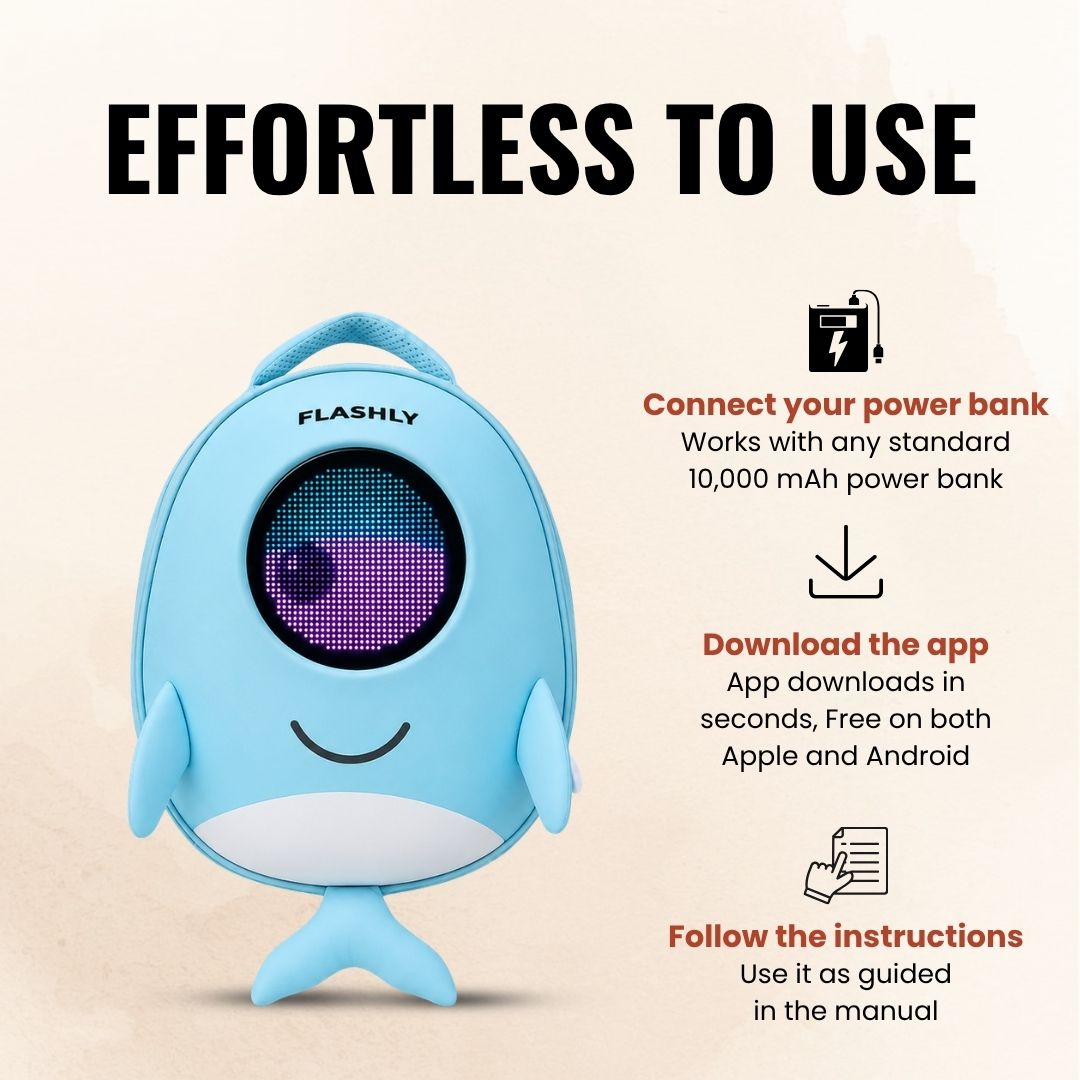 FLASHLY DOLFI - LED Backpack for Kids & Girls