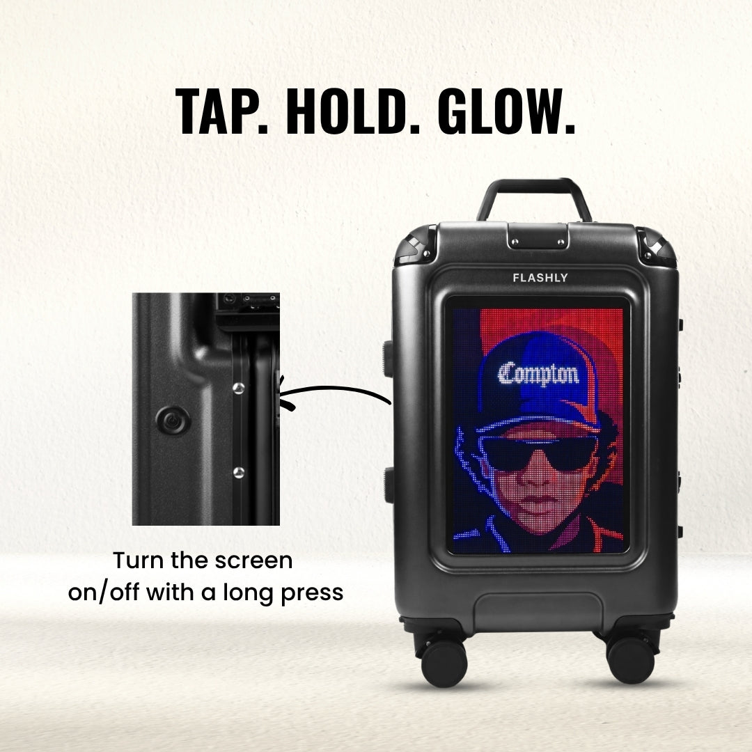 FLASHLY OBSIDIAN - Smart LED Cabin Trolley