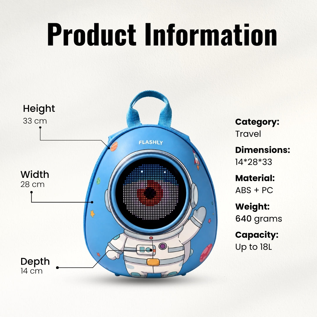 FLASHLY LITTLE ASTRO - LED Backpack for Kids